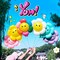 7PCS Seven Colors Smiley Sunflower Balloons with Sticks